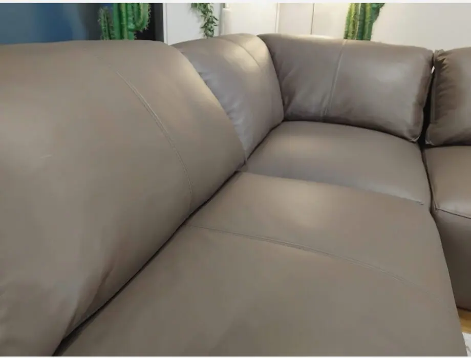 Less than 2 months old Sofology Tessuto Leather 3 seater Corner in Trusty Matt Chocolate