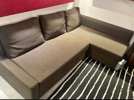 ikea corner sofa bed brwon colour