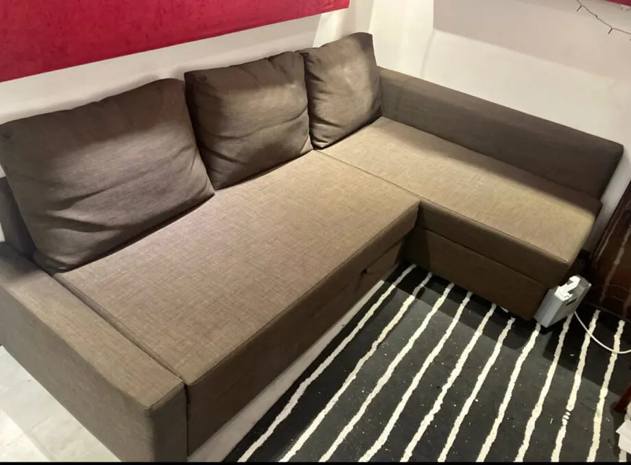 ikea corner sofa bed brwon colour