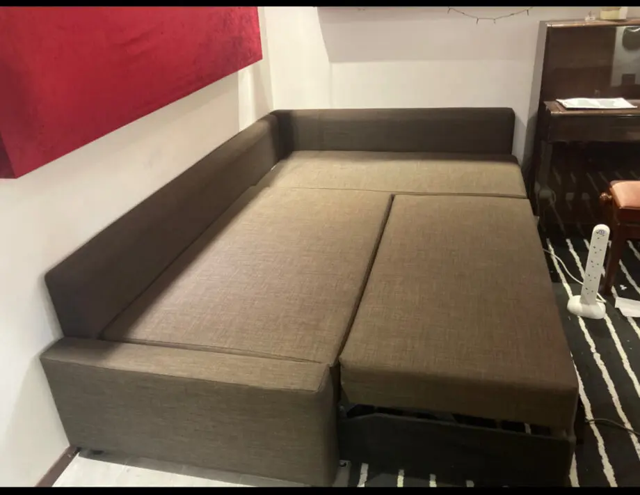 ikea corner sofa bed brwon colour