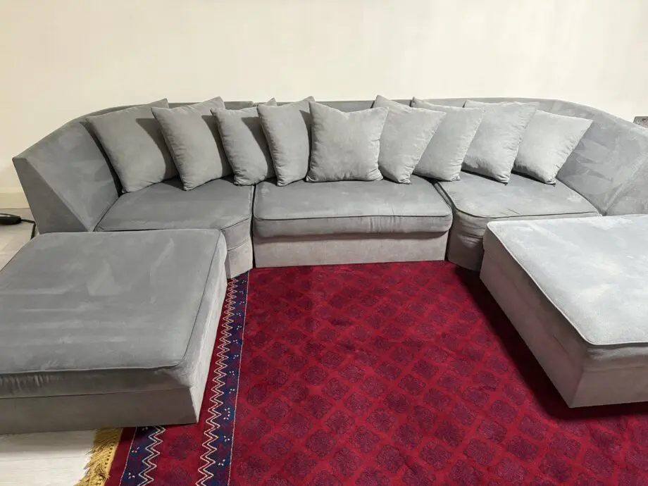 Grey U shaped sofa