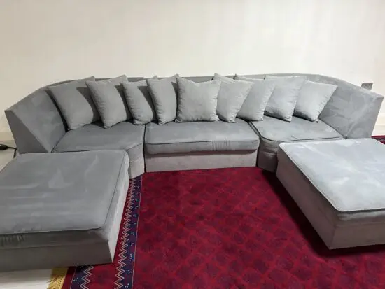 Grey U shaped sofa