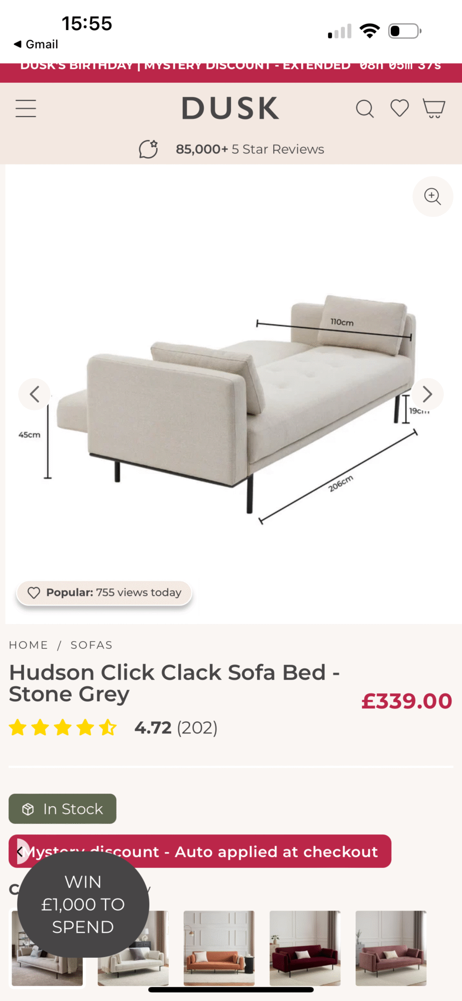 Dusk Sofa Bed