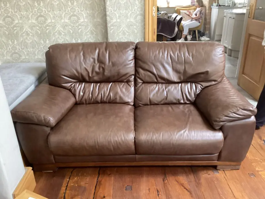 Dark Brown leather Sofa 2 & 3 Seater With Reclining Matching Arm Chair
