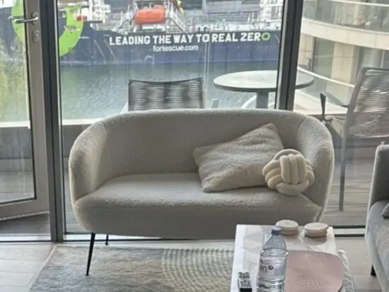 White Boucle Sofa