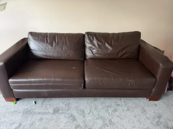 Brown original leather sofa