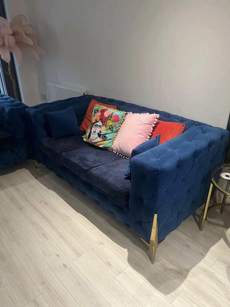 Blue 3 and 2 Seater Sofas