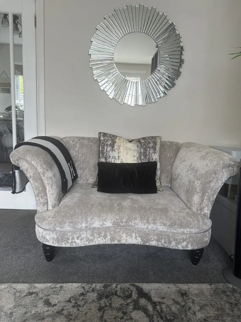 Dfs grey velvet floral vintage French style