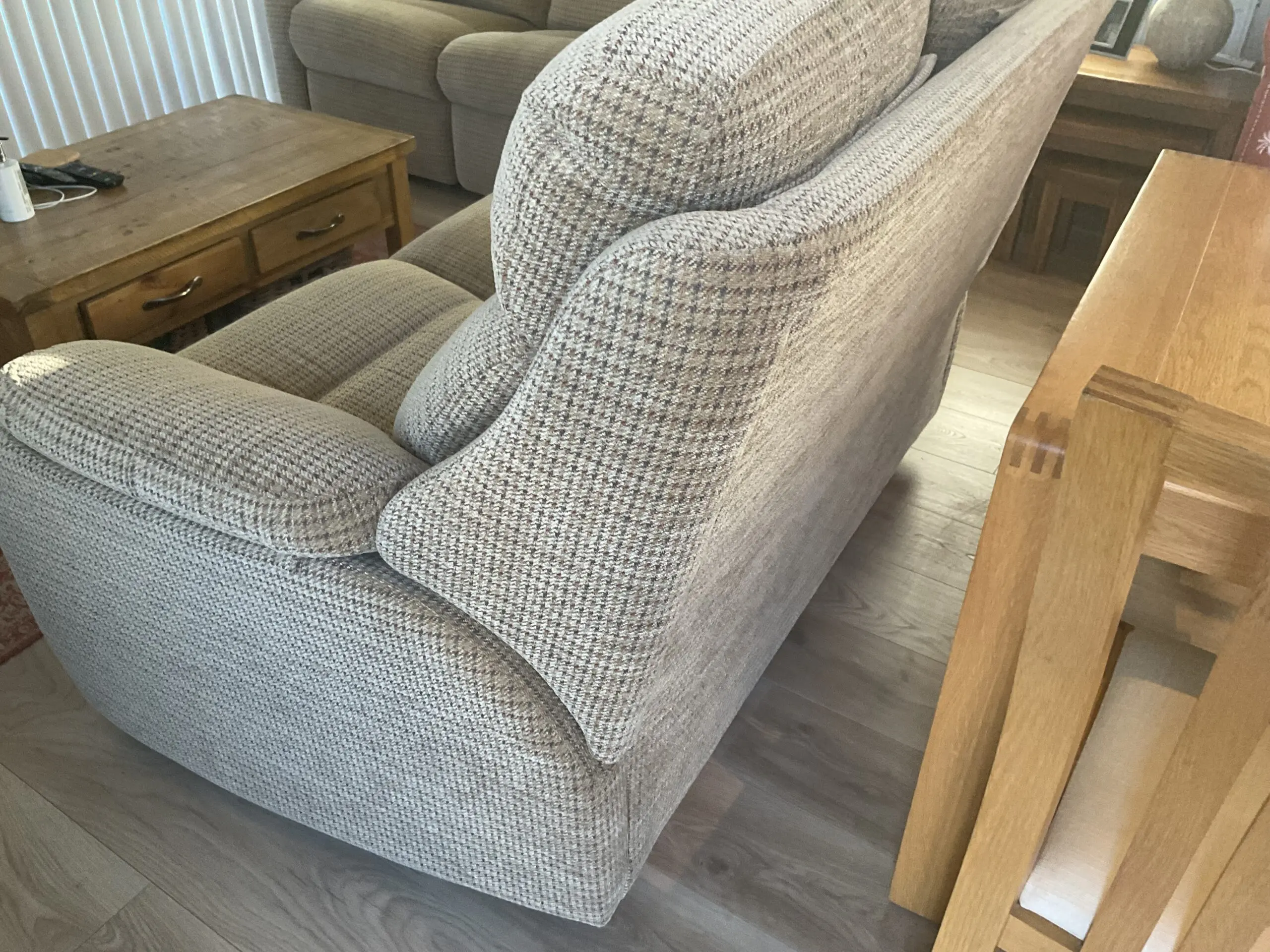 G PLAN Kingsbury 2 X 2 SEATER FABRIC SOFAS 1 POWER RECLINER WITH LUMBER SUPPORT1 SOFA will sell separately