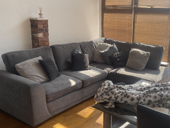 DFS graphite orka corner sofa