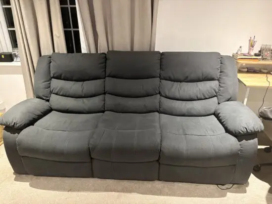 Grey electric recliner sofa