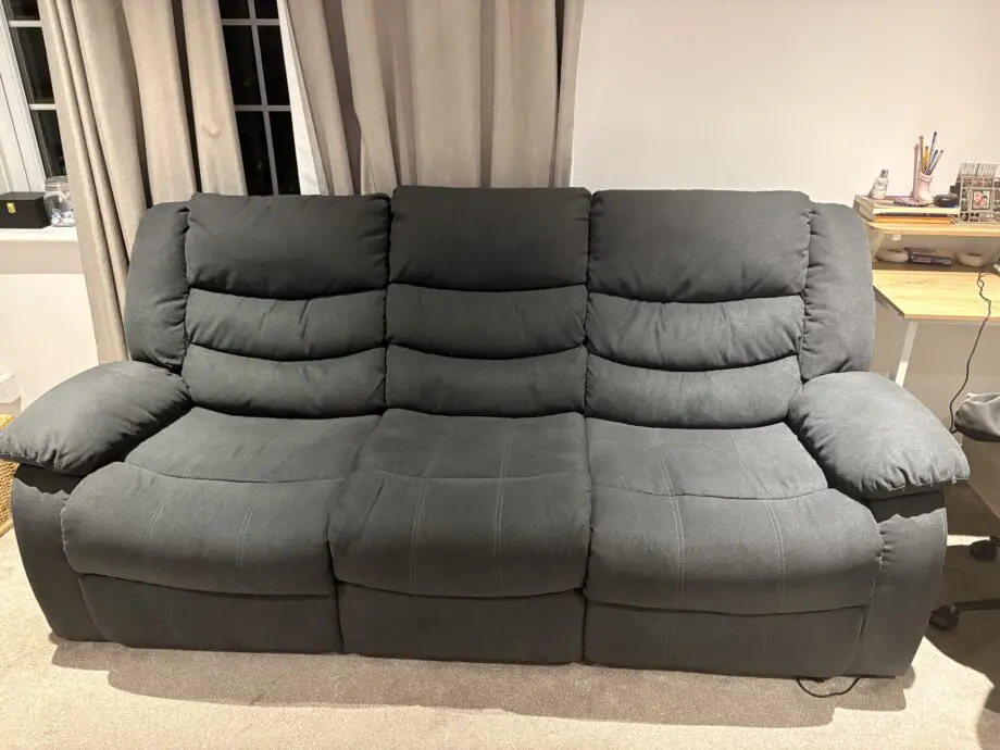 Grey electric recliner sofa