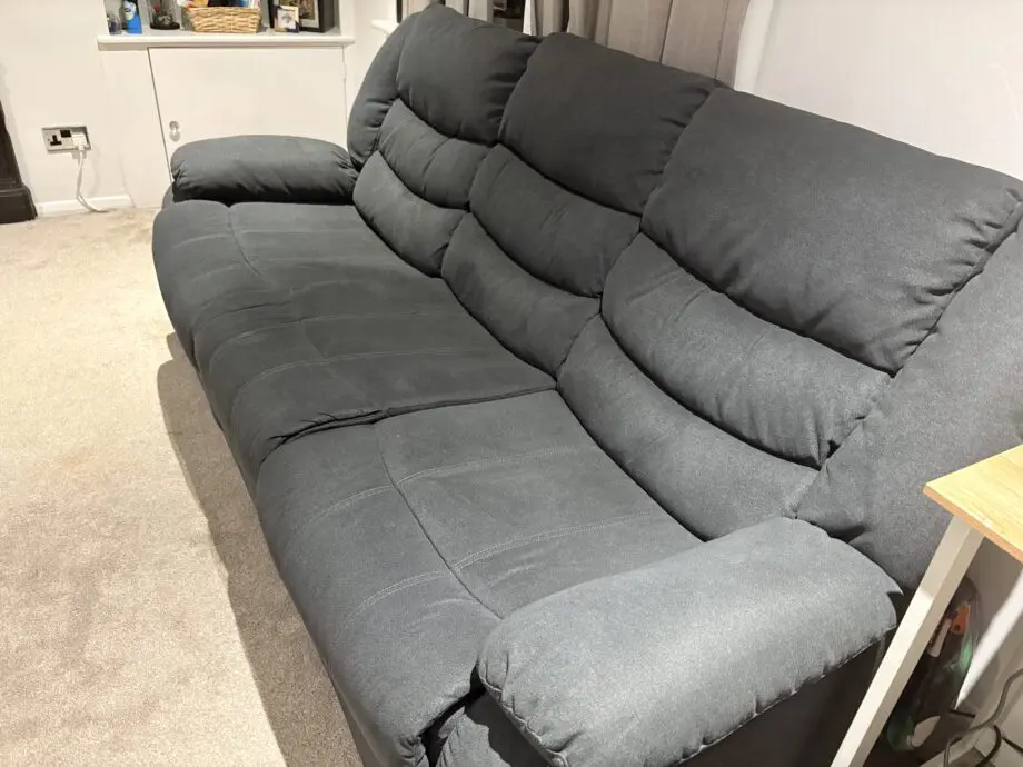 Grey electric recliner sofa