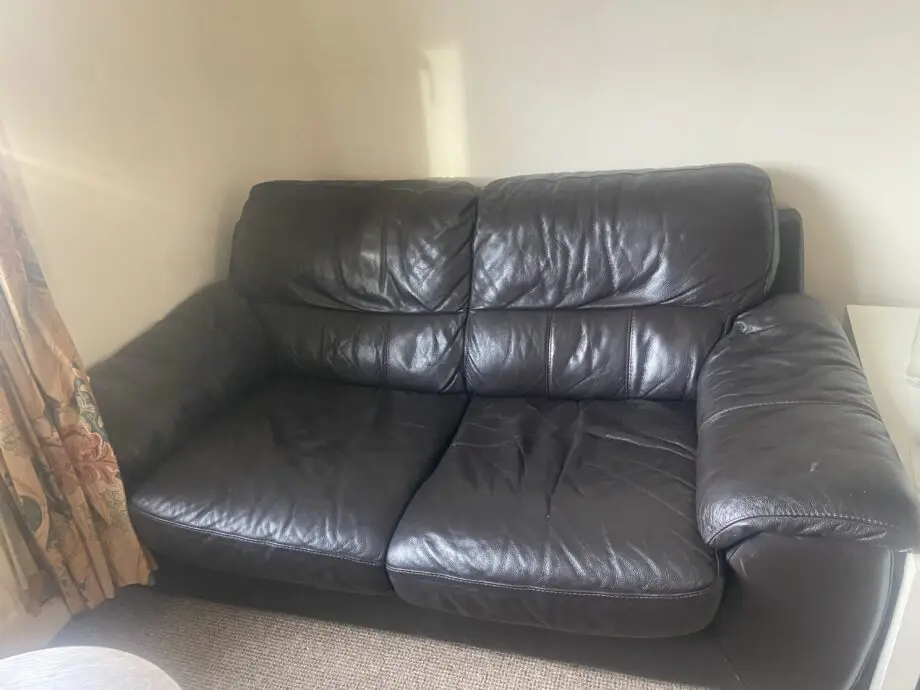Dark Brown Leather 2-Seater Sofa