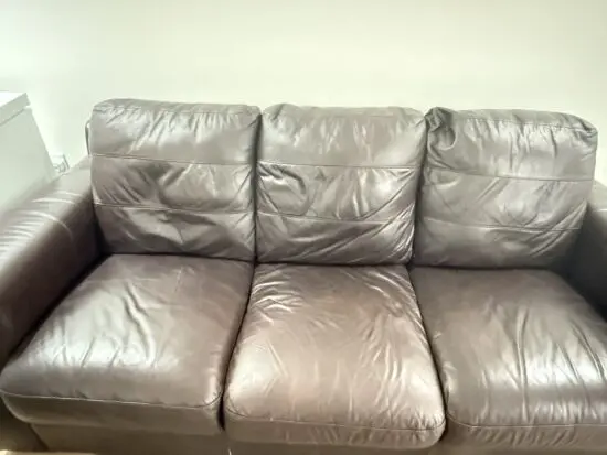 3 Seater, Brown Leather Sofa
