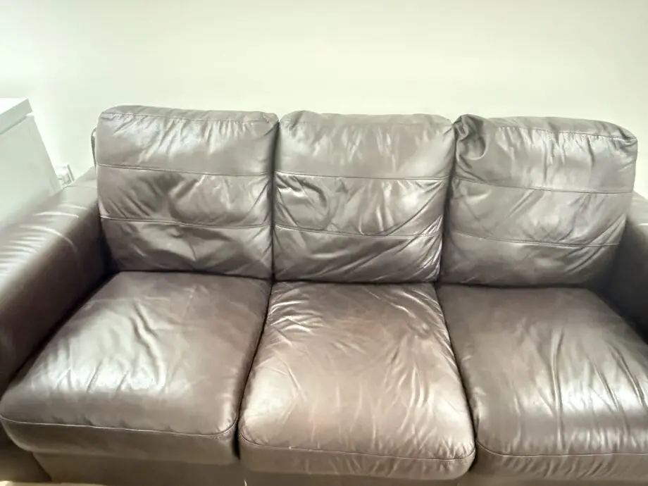 3 Seater, Brown Leather Sofa