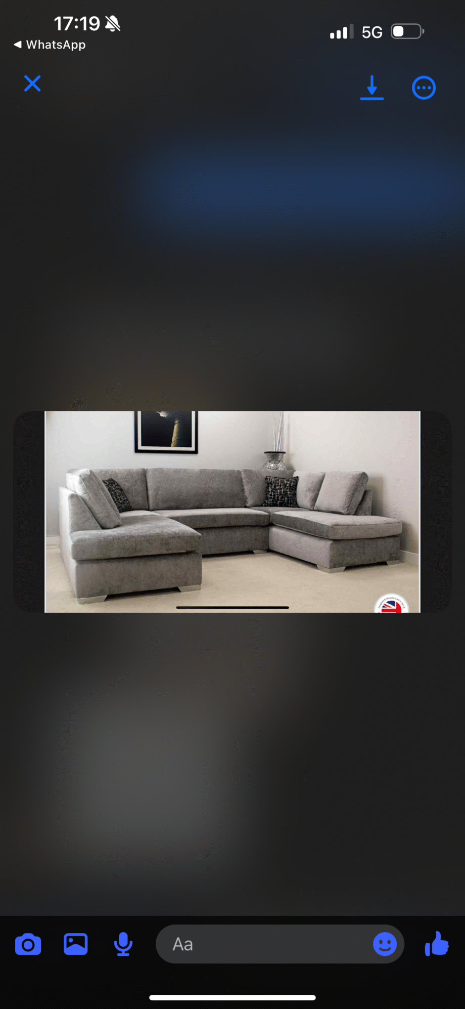 U shape sofa. 2 months old