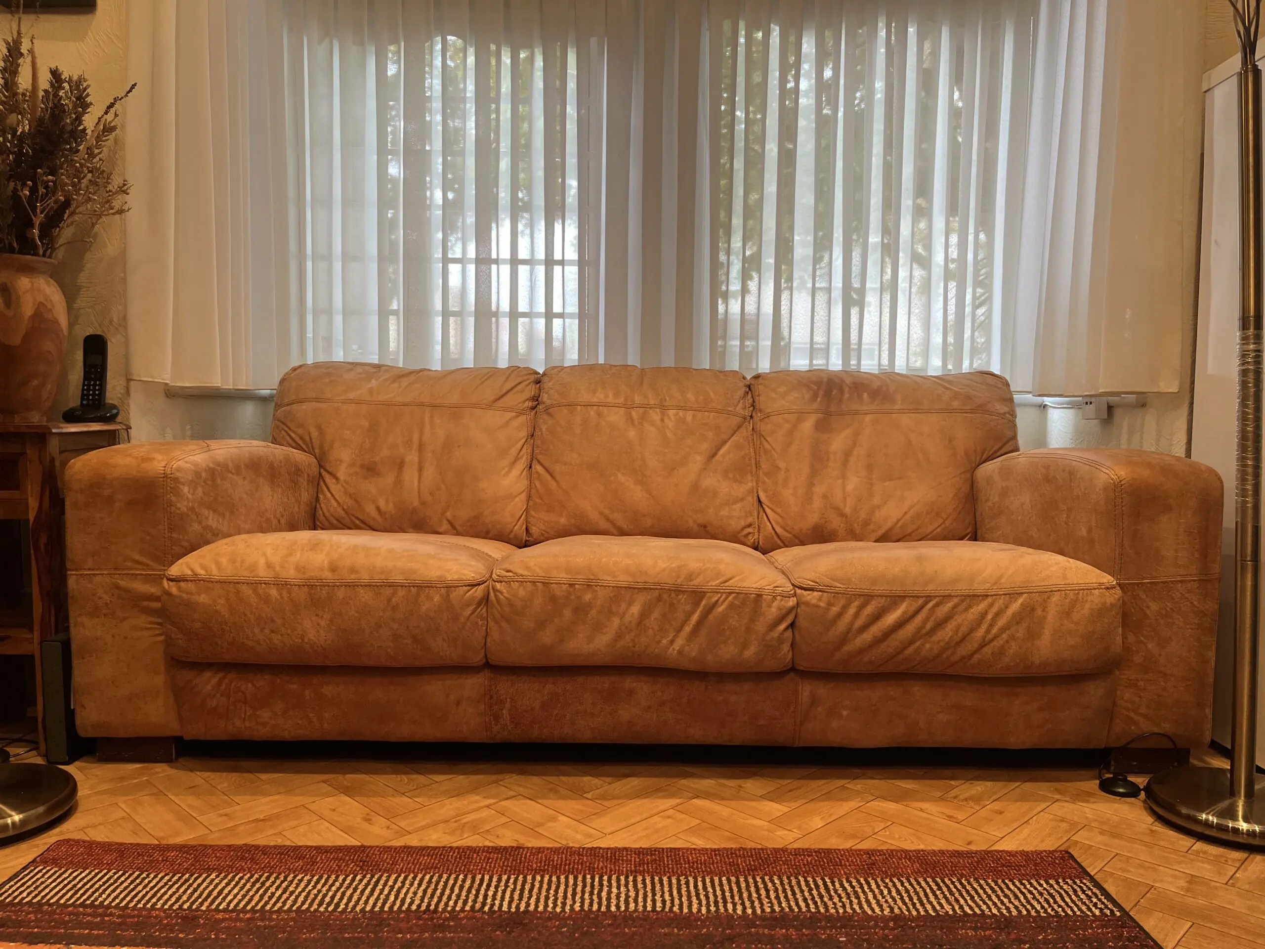 DFS tan (thor) sofa 3 seater sofa and 2 armchairs