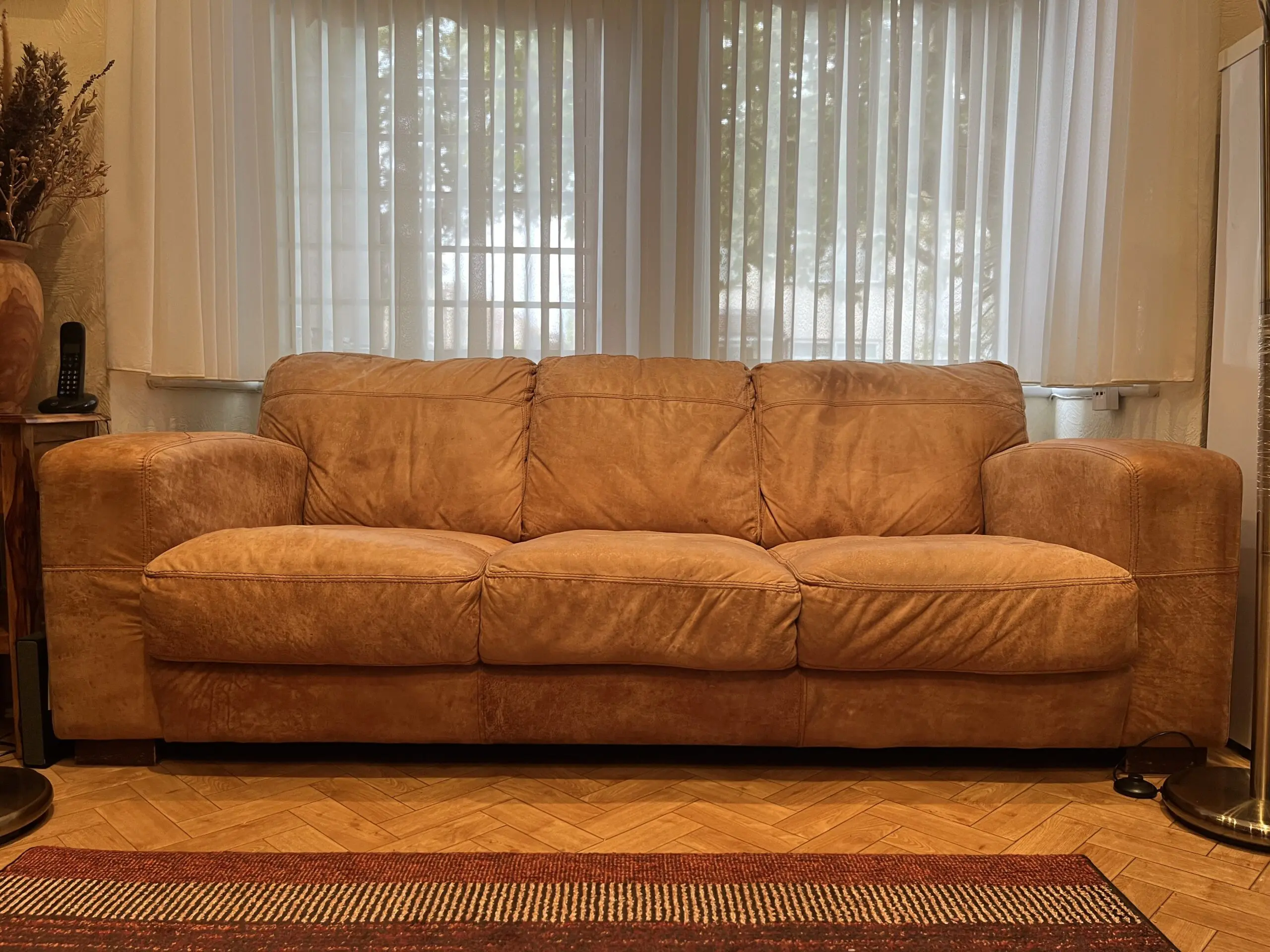 DFS tan (thor) sofa 3 seater sofa and 2 armchairs