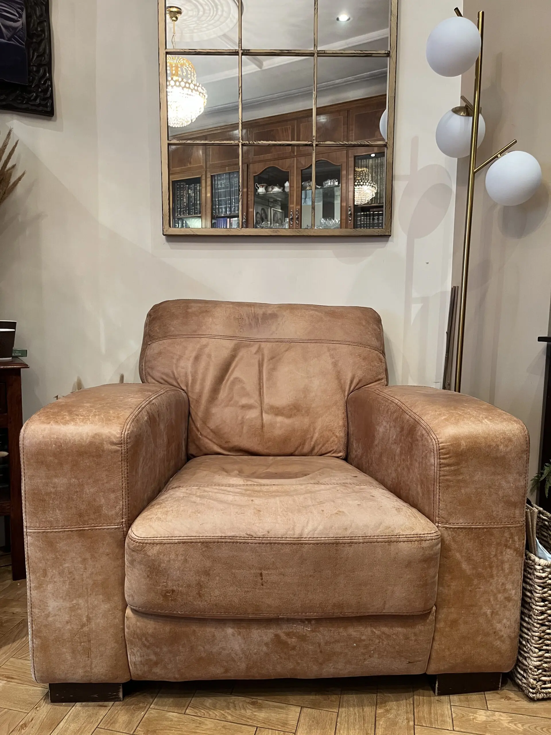 DFS tan (thor) sofa 3 seater sofa and 2 armchairs
