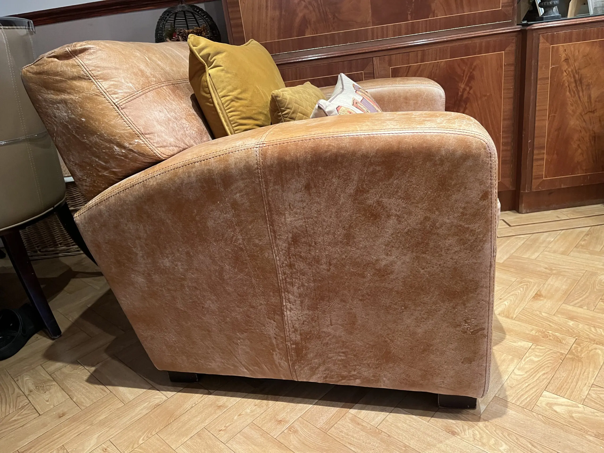 DFS tan (thor) sofa 3 seater sofa and 2 armchairs