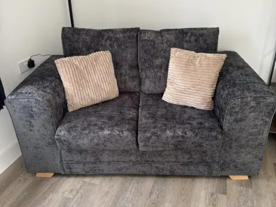 Chenille Grey High Back 3+2 Seater Set