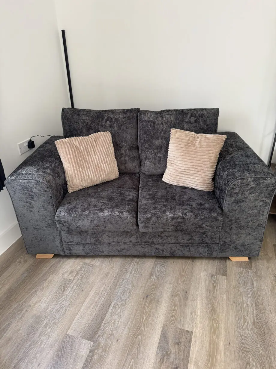 Chenille Grey High Back 3+2 Seater Set