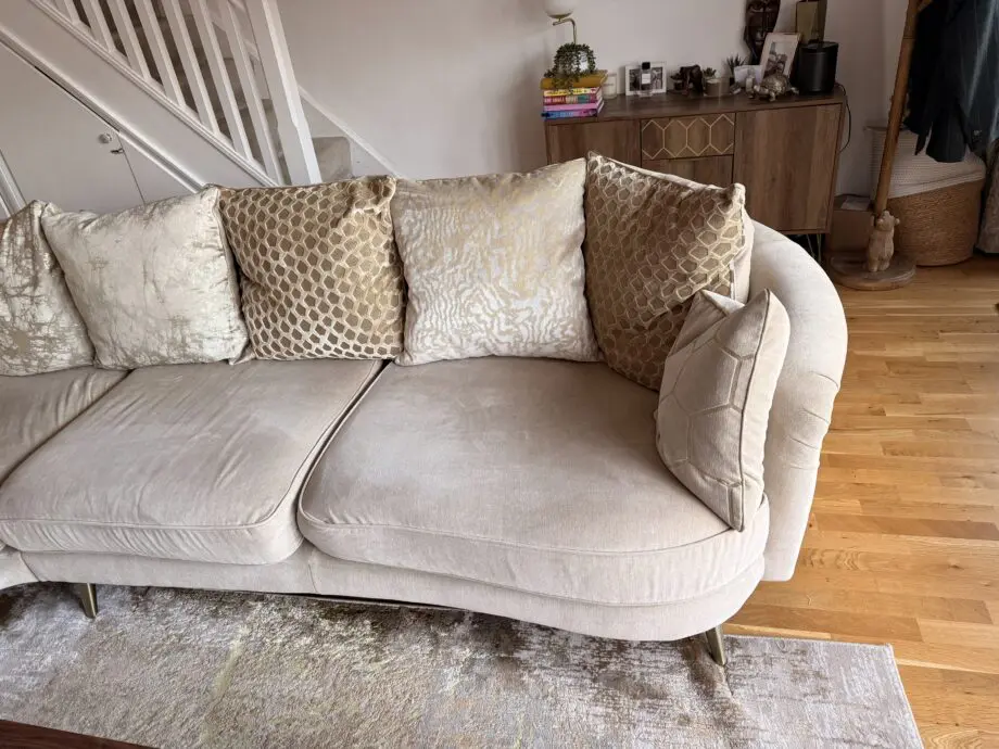 Sofology Cream & Gold Honeycomb Corner Sofa