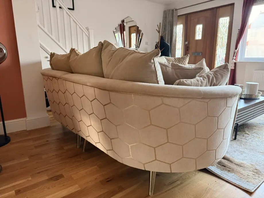 Sofology Cream & Gold Honeycomb Corner Sofa