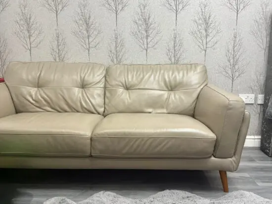 Beige/Taupe Leather sofa set (DFS)