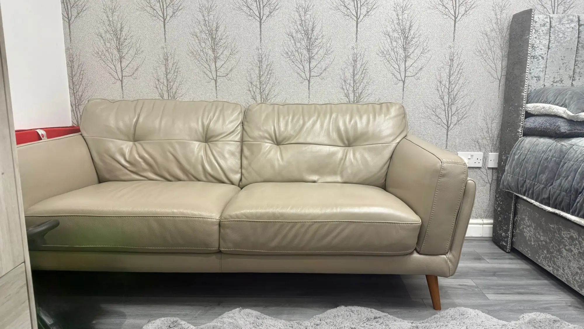 Beige/Taupe Leather sofa set (DFS)