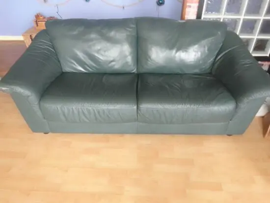 Leather sofa and matching chair