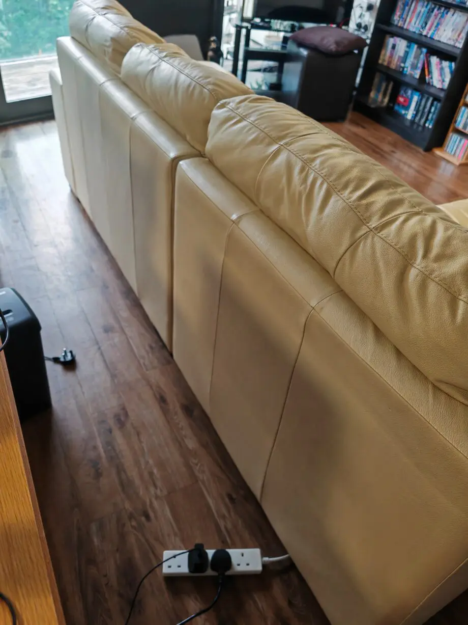 Harvey cream leather corner sofa