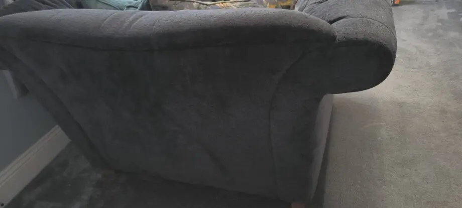 2 Sofology Leather and fabric Persia loveseat full back chesterfield style smoke/mustard