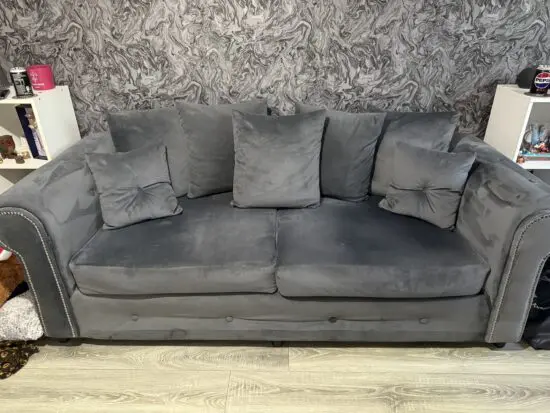 Amazon plush velvet grey 3 + 2 sofa set