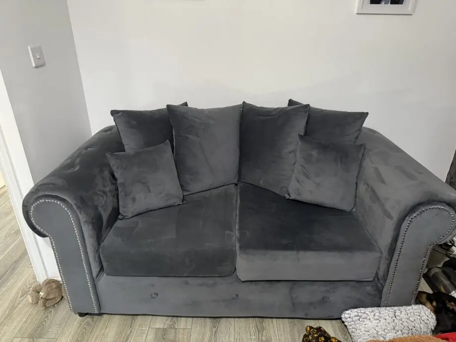 Amazon plush velvet grey 3 + 2 sofa set