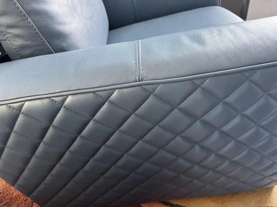 DFS New Club Leather Denim Blue Armchair