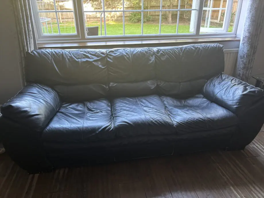 DFS Faux Leather Black Sofa