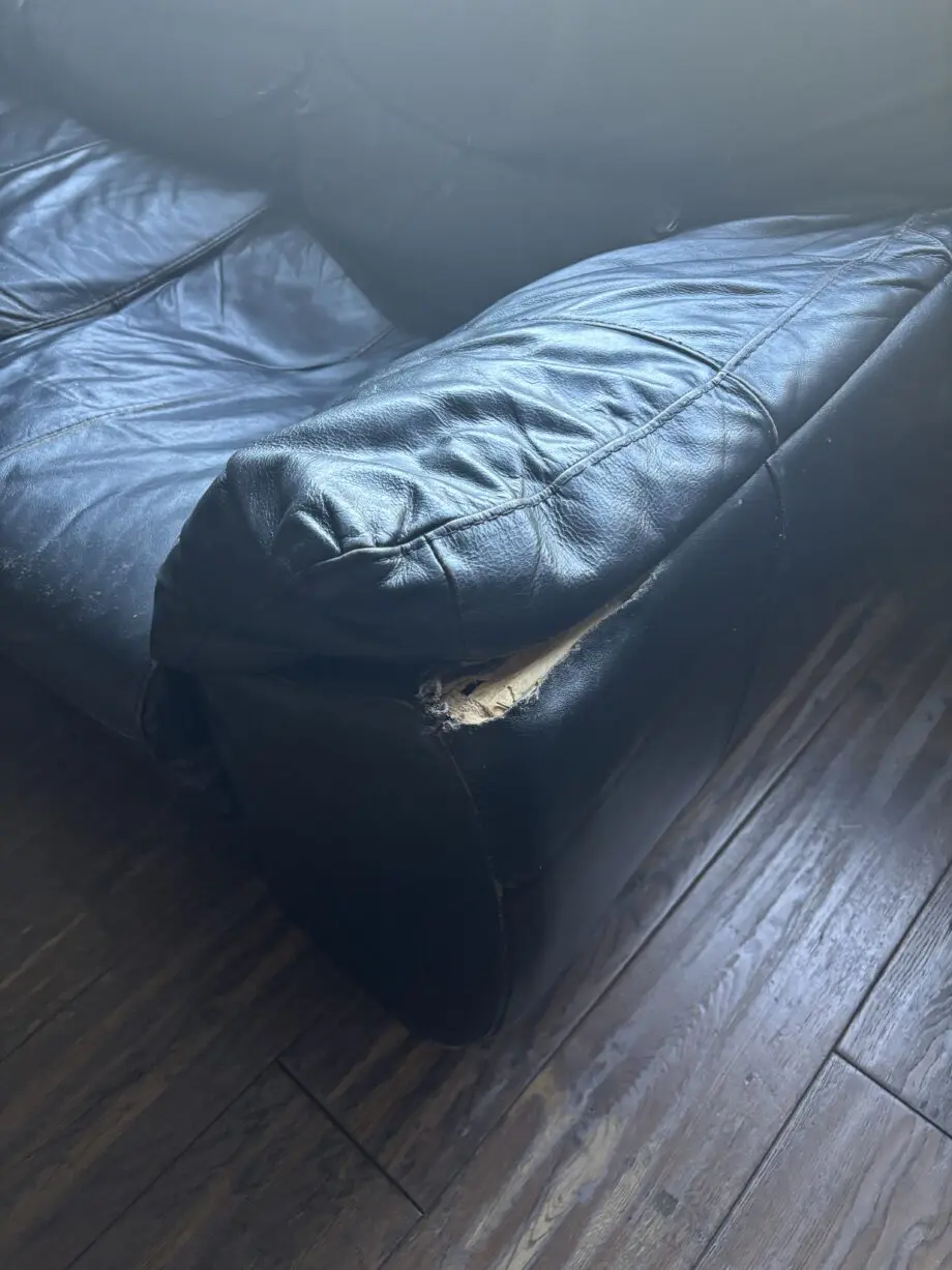 DFS Faux Leather Black Sofa