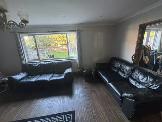 DFS Faux Leather Black Sofa
