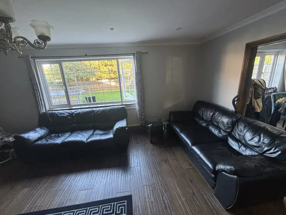 DFS Faux Leather Black Sofa