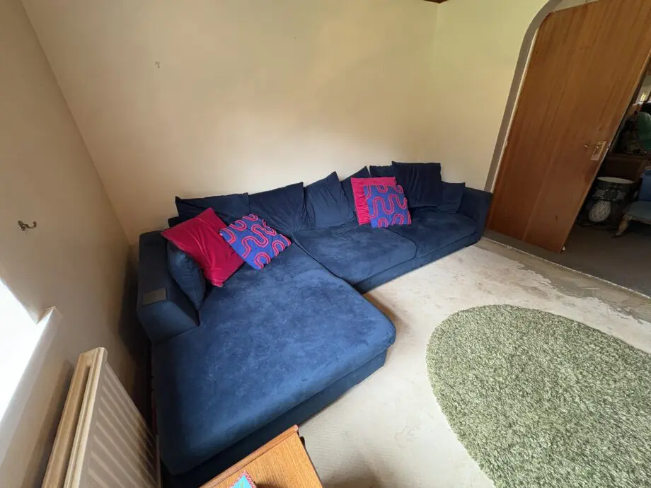 Sofa - DFS Plush Dark Blue w LH Chaise