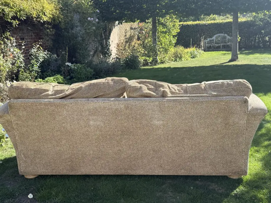 Leopard print velvet sofa