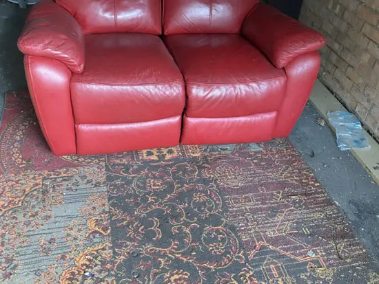 Harveys red leather 2 seater sofa