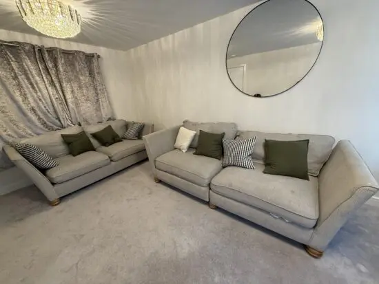 Oak Furniture Land Grey Gainsborough 3 Seater + 4 Seater Sofa Set