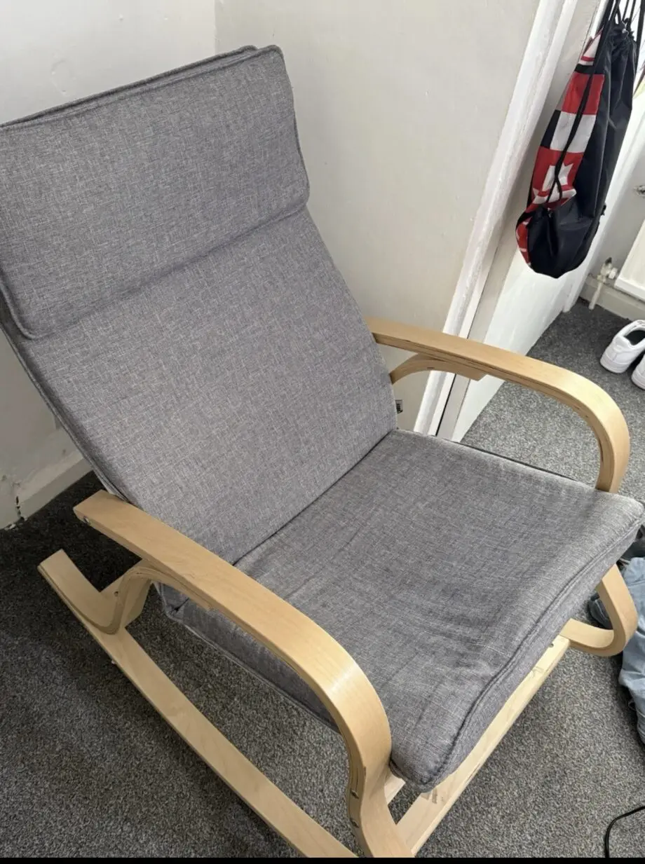 Grey rocking chair