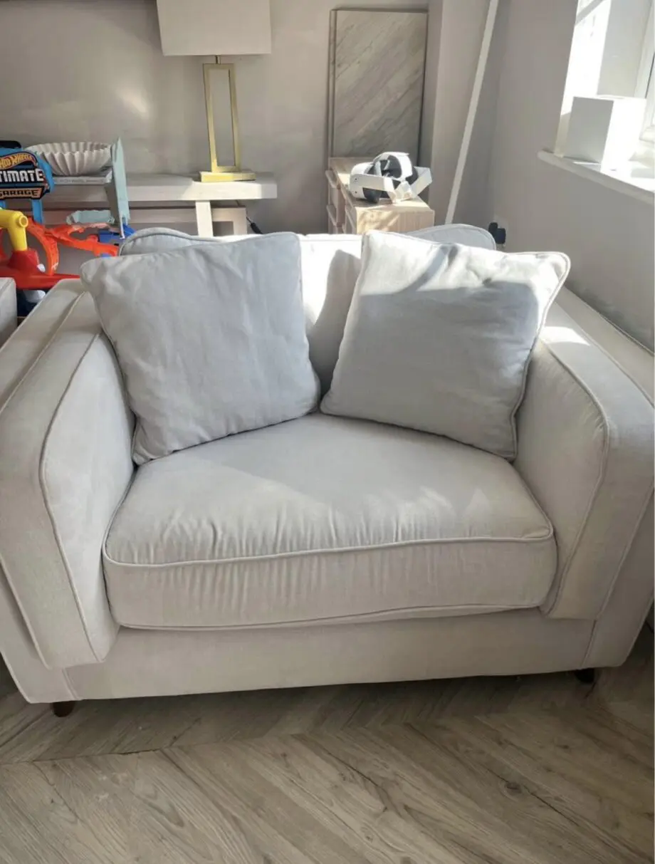 dunelm arabella cream sofa and two cuddle chairs