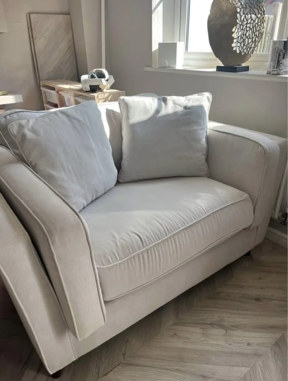 dunelm arabella cream sofa and two cuddle chairs
