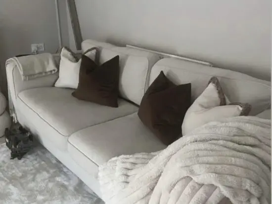 dunelm arabella cream sofa and two cuddle chairs