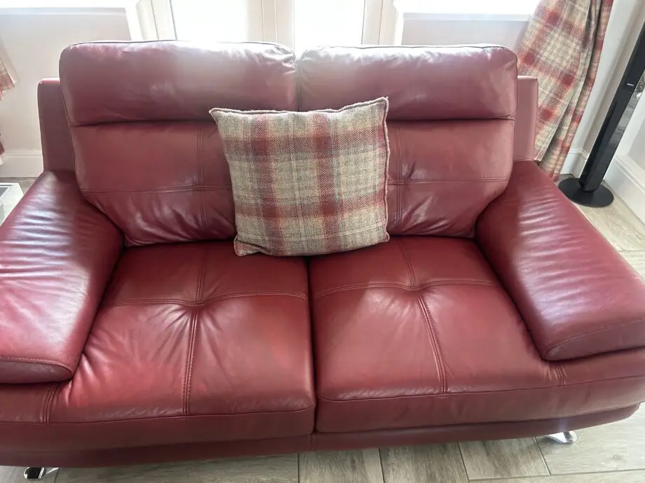 DFS Burgundy Red Leather Suite